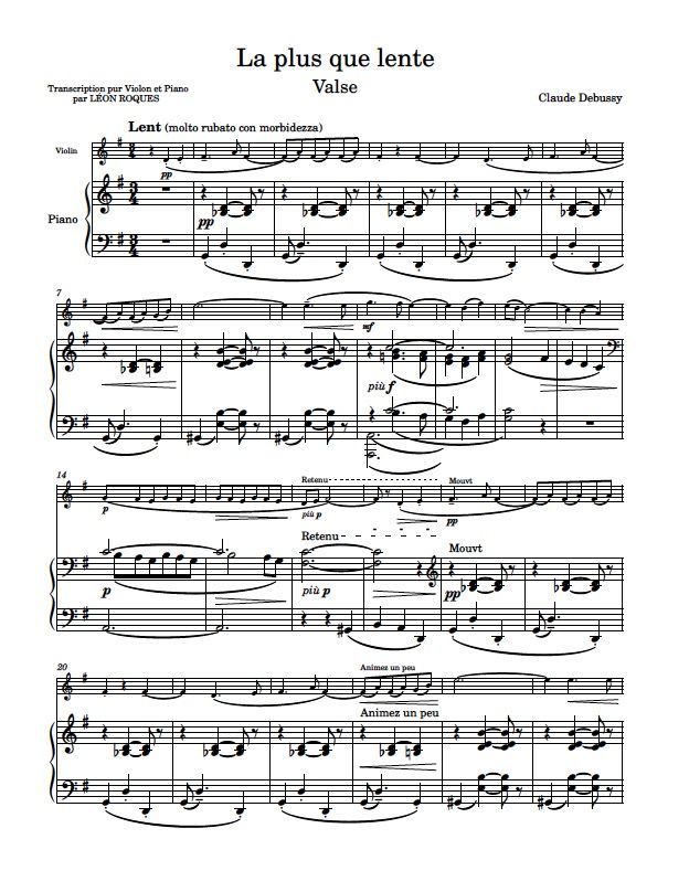 Claude Debussy La Plus Que Lente Sheet Music Downloads