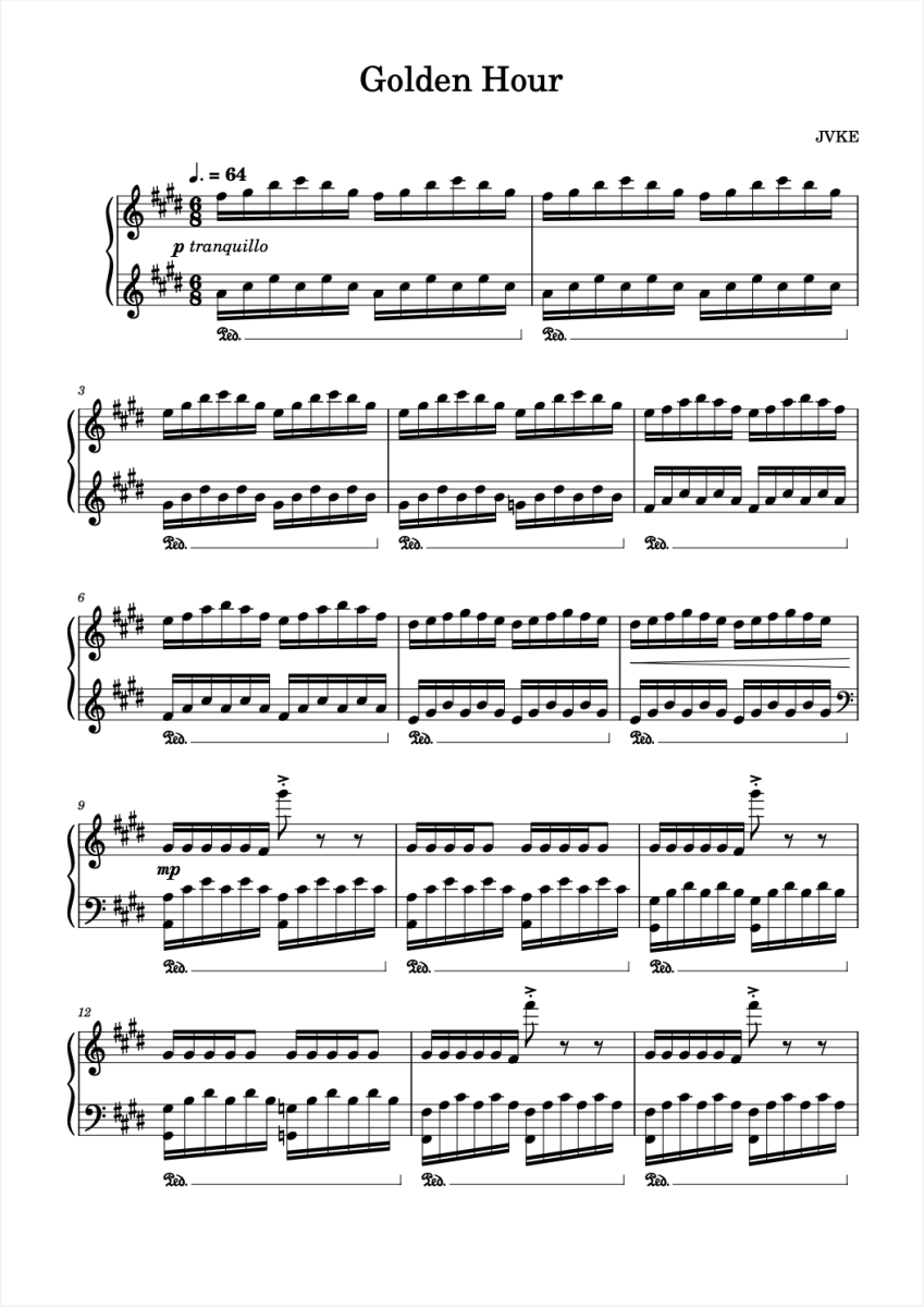 JVKE Golden Hour Sheet Music Downloads