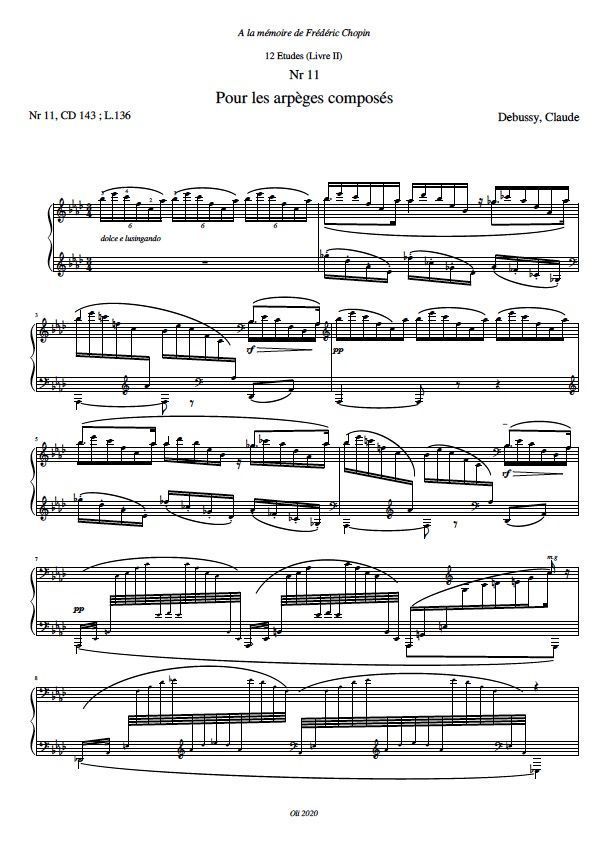 Claude Debussy Etude No. 11 Pour les arpèges composés Sheet Music Downloads