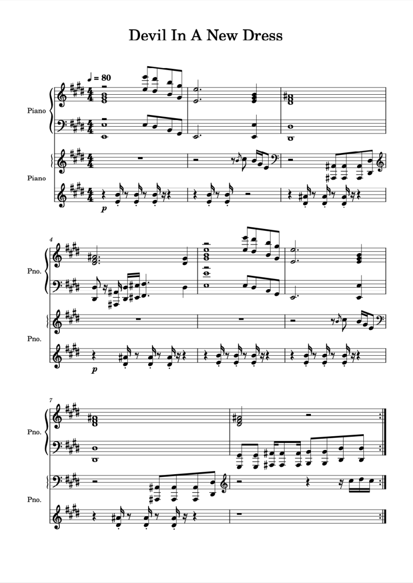 Kanye West Devil In A New Dress (4 hands) Sheet Music Downloads