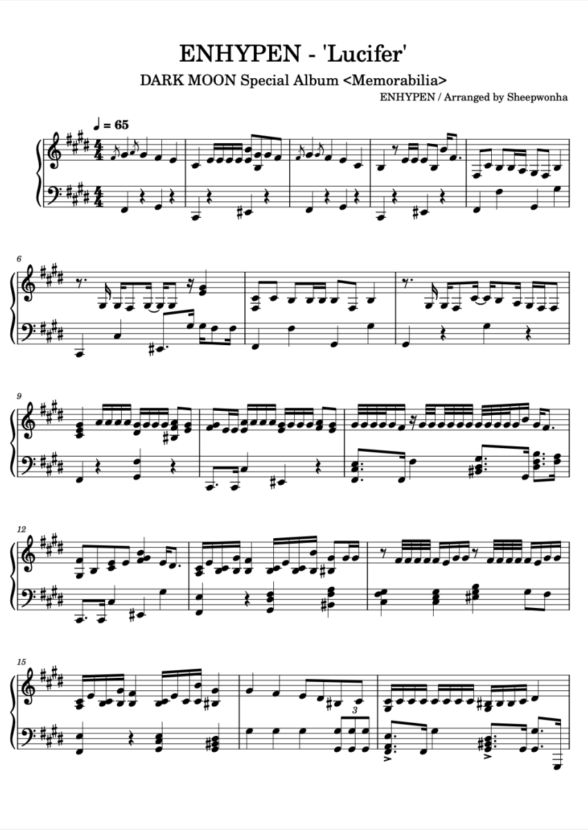 Tab Lucifer ENHYPEN Lucifer Sheet Music Downloads