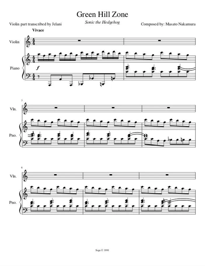 Sonic Green Hill Zone Sheet music for Piano (Piano Duo)