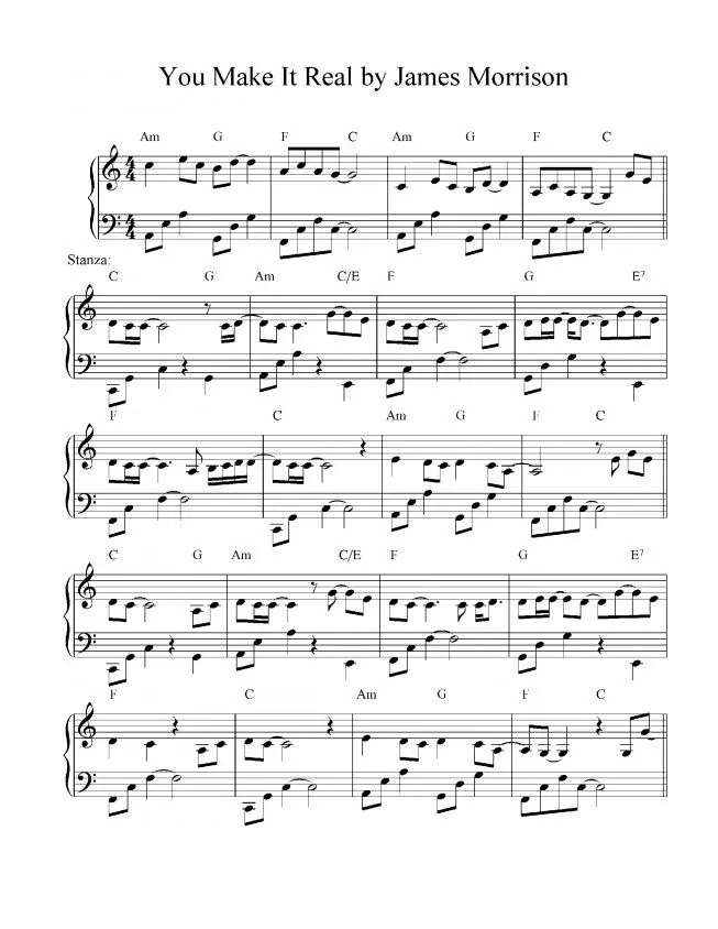 James Morrison You Make It Real Sheet Music Downloads