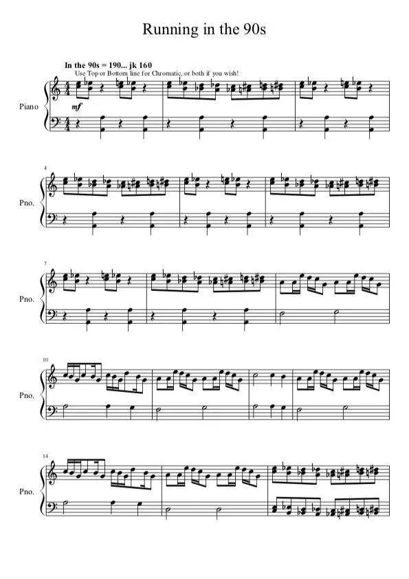 Maurizio De Jorio Running In The 90s Max Coveri Sheet Music Downloads