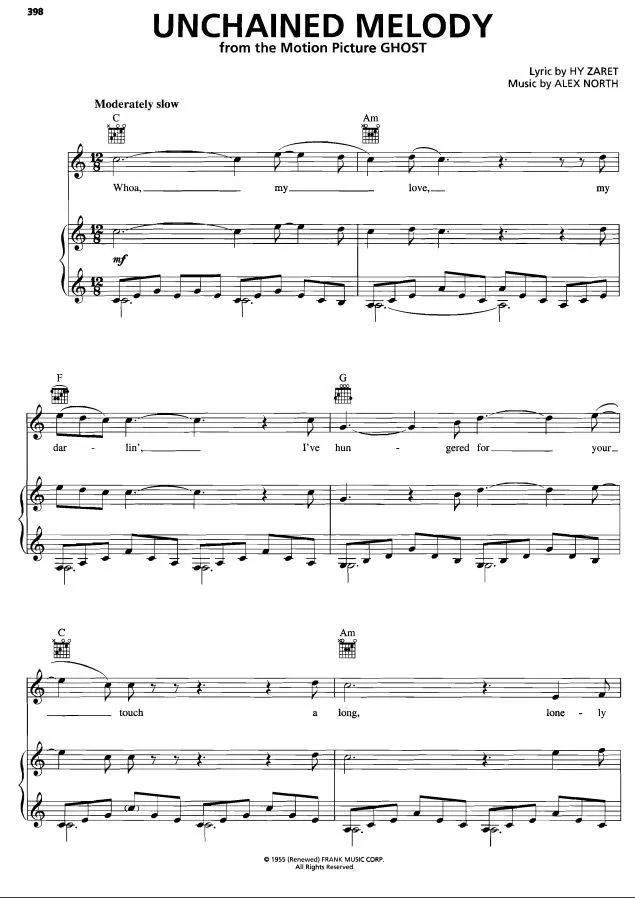 Alex North Unchained Melody Sheet Music Downloads 7923