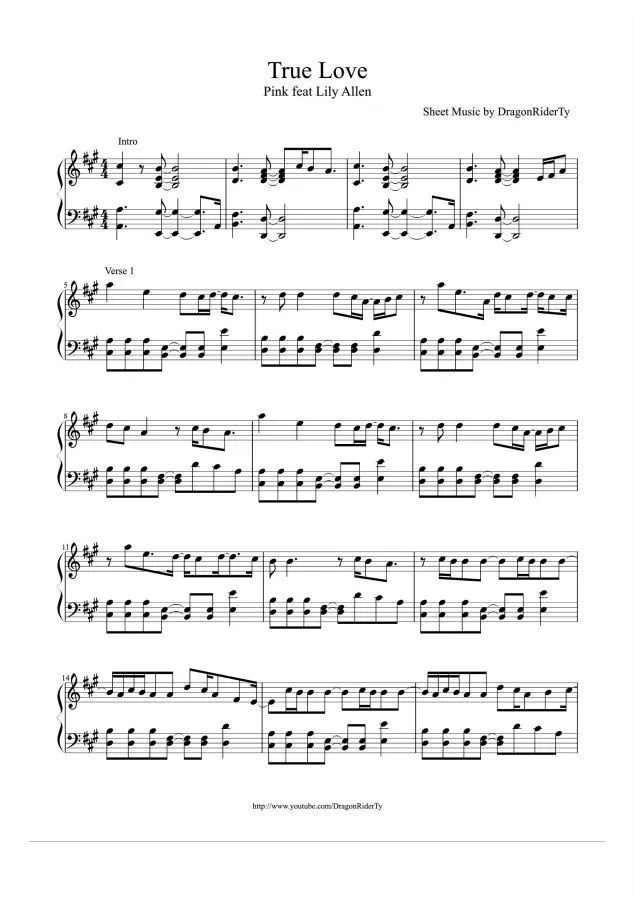true love sheet music pdf