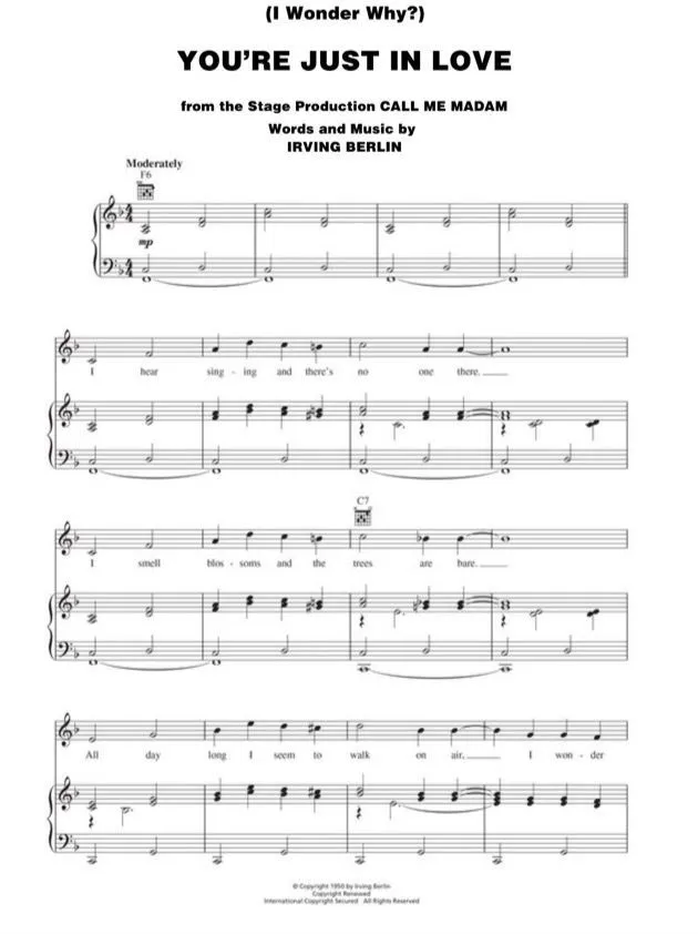 Irving Berlin You Re Just In Love I Wonder Why Sheet Music Downloads